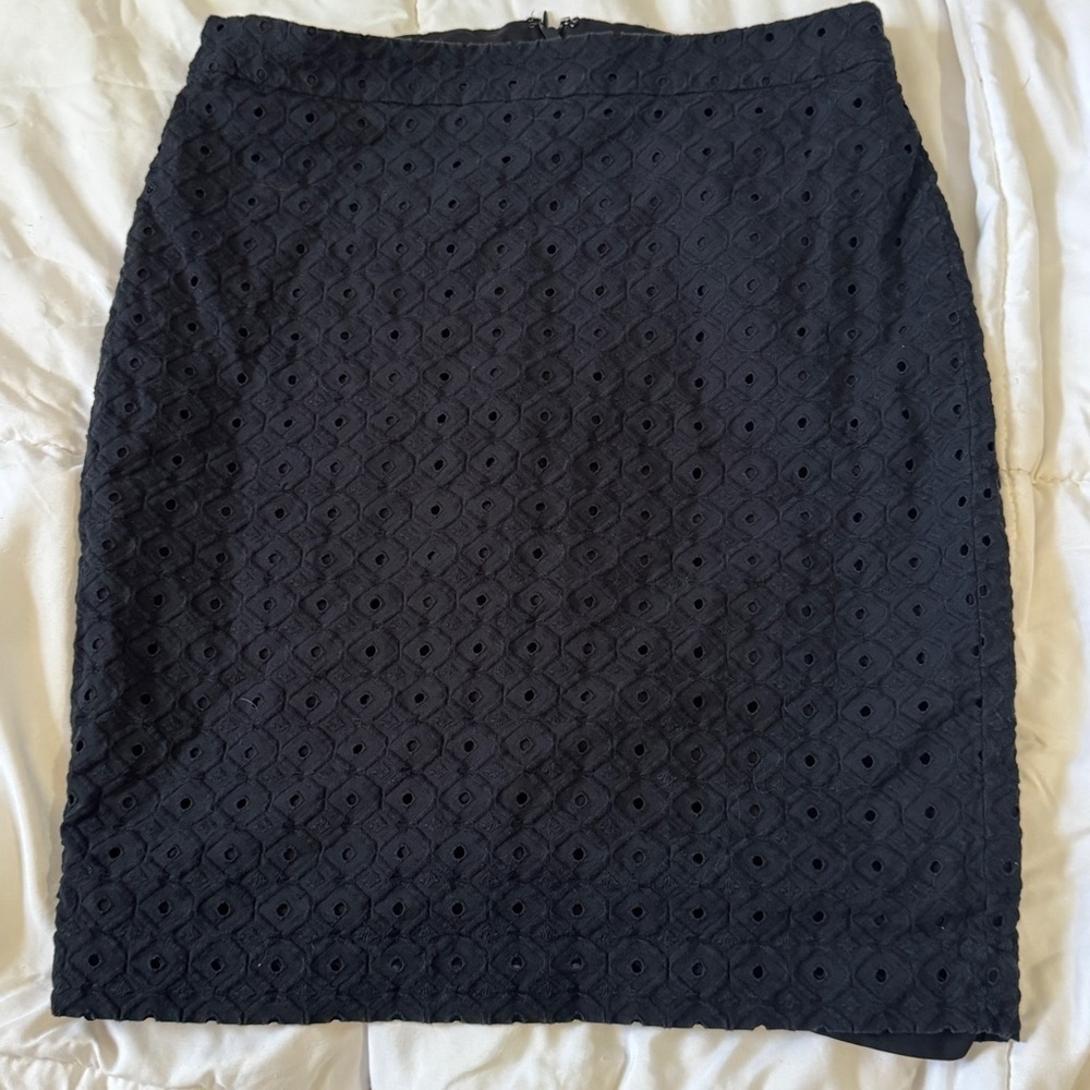 ANN TAYLOR LOFT textured pencil skirt, black, lined, business or casual sz 6​​